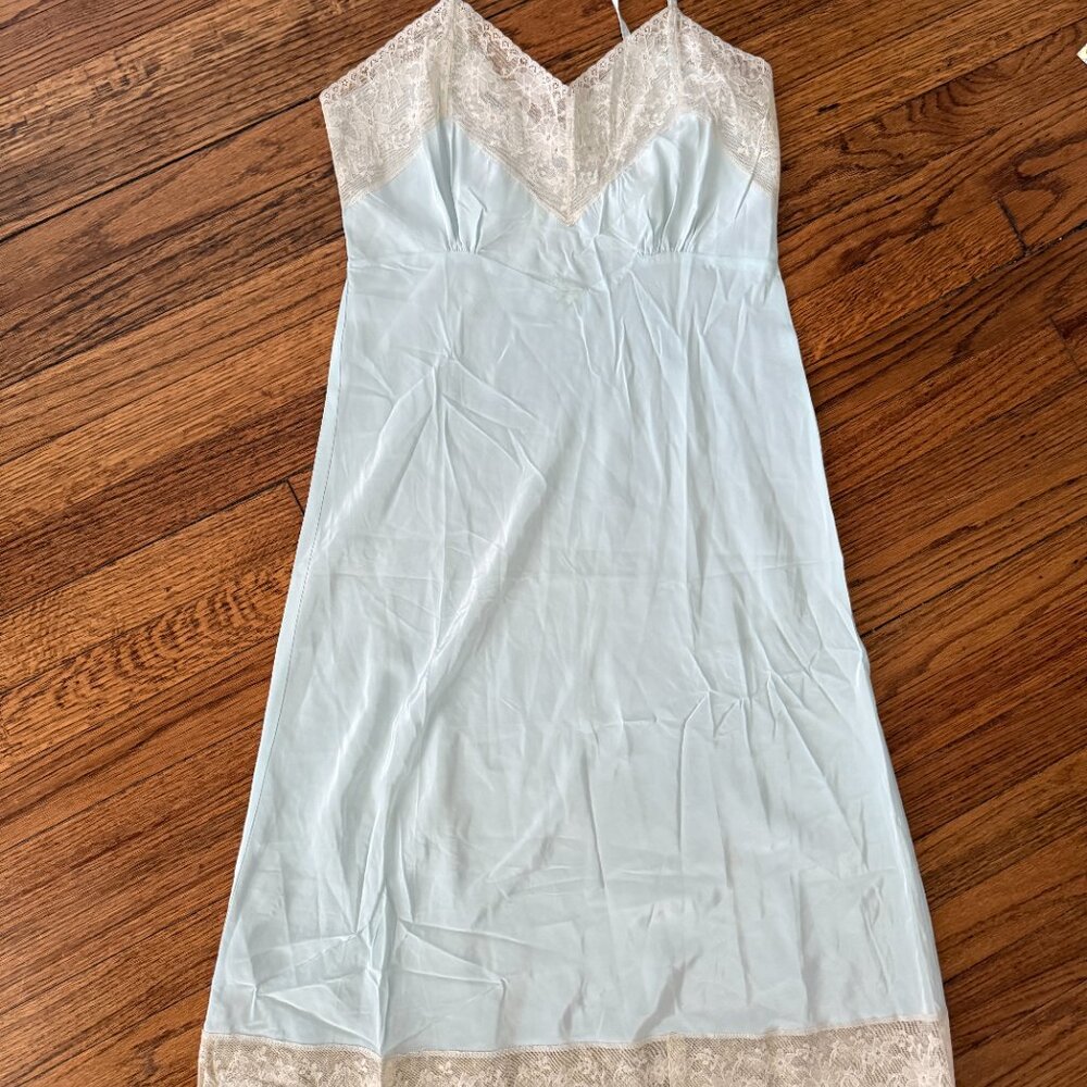vintage baby blue nwt tags indi sleeze grunge goth nightgown slip dress xs